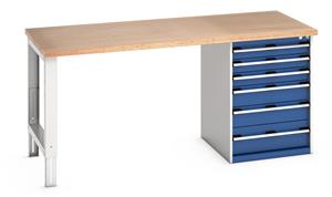 Bott Bench 2000x900x940mm with MPX Top and 6 Drawer Cabinet 940mm High Benches 41004119.11v Gentian Blue (RAL5010) 41004119.24v Crimson Red (RAL3004) 41004119.19v Dark Grey (RAL7016) 41004119.16v Light Grey (RAL7035) 41004119.RAL Bespoke colour £ extra will be quoted